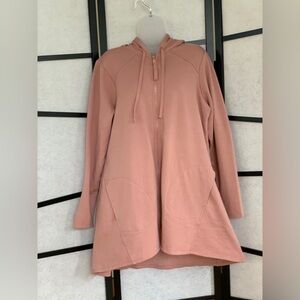 LOGO Lounge ~ hi-low Hem Overside Hoodie ~ Size L ~ Dusty Pink ~ NWOT